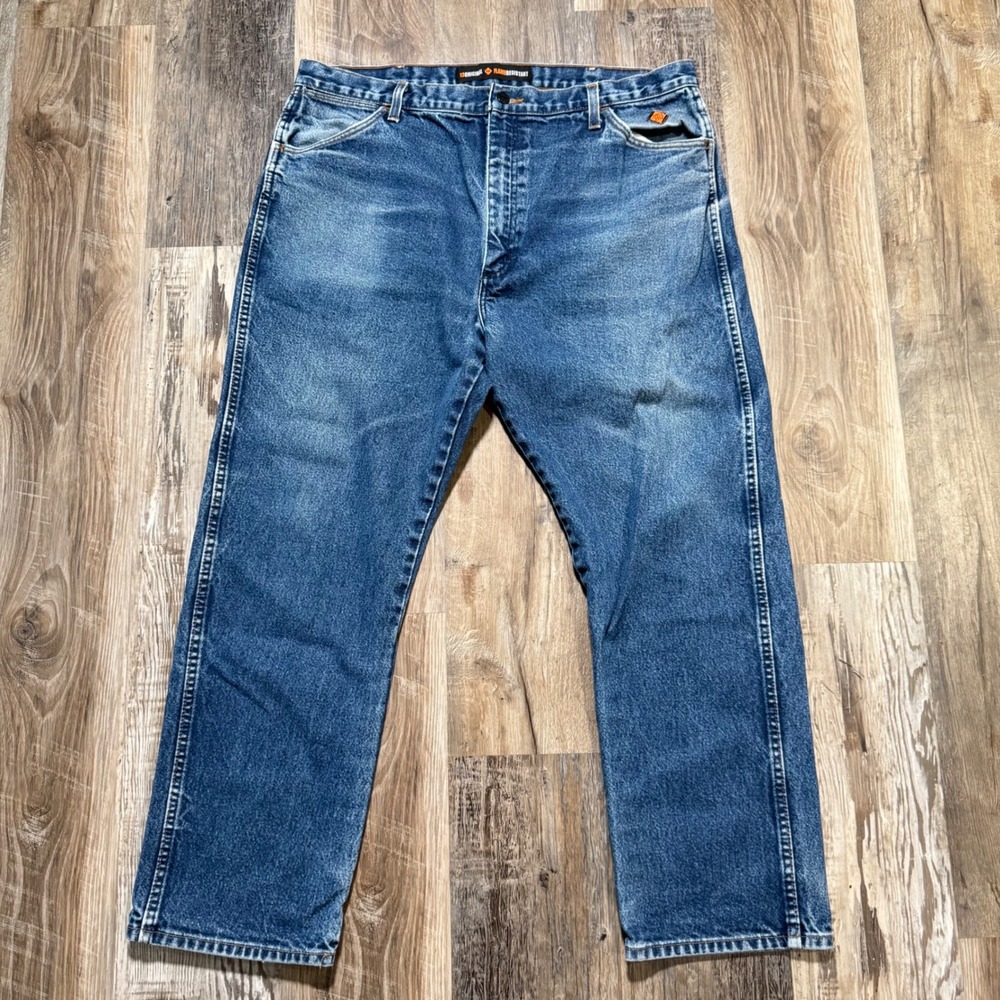 Wrangler Jeans Mens 40x30 Blue FR13MWZ Flame Resistant 13 Original Work Denim - Picture 1 of 16